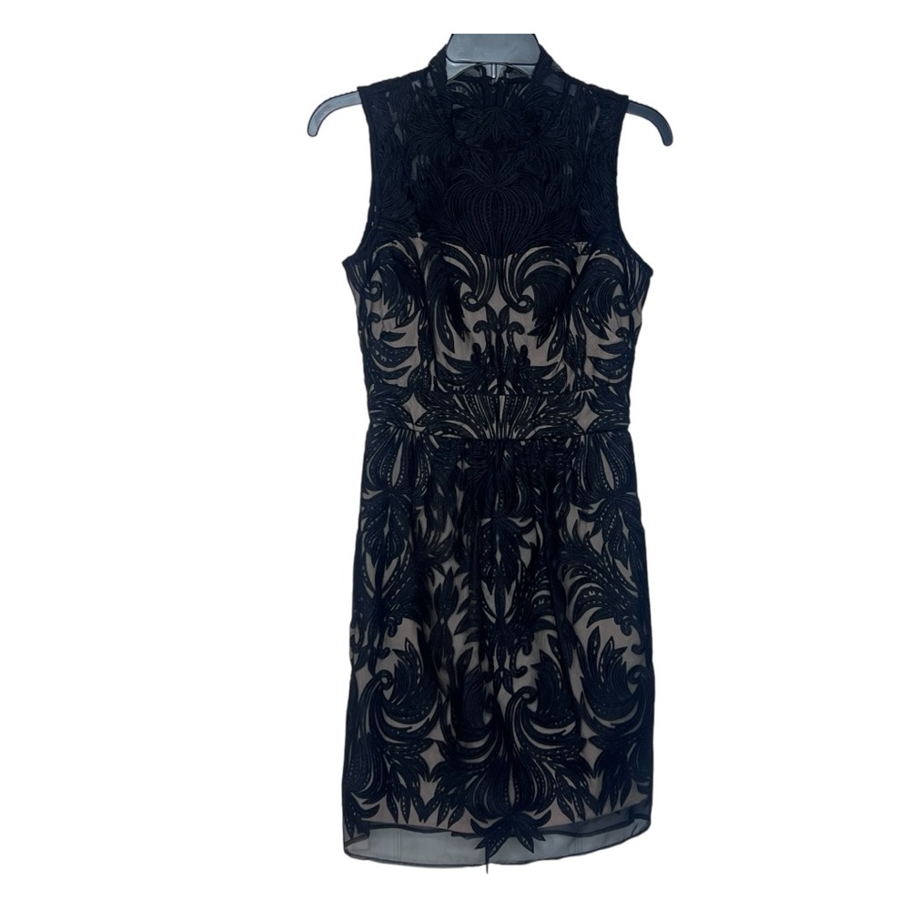 Anthropologie Yoana Baraschi Overture Black Lace Tulle Mesh Sheath Mini Dress 2 - Picture 3 of 15